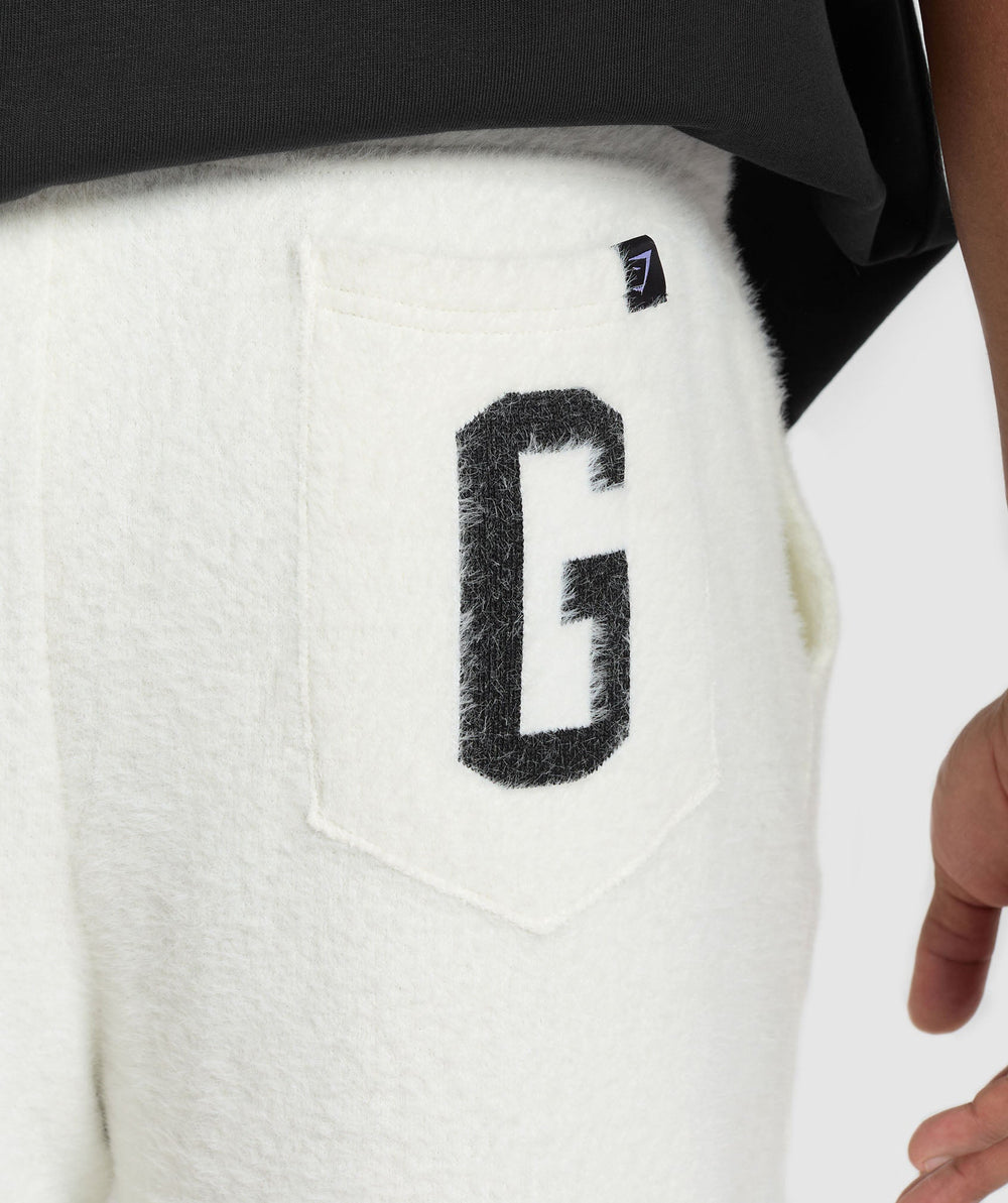 Knitted Straight Leg Joggers Skylight White