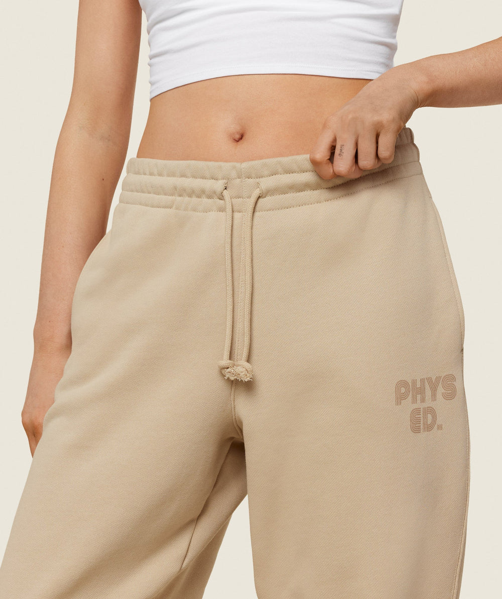 Phys Ed Graphic Sweatpants Vanilla Beige