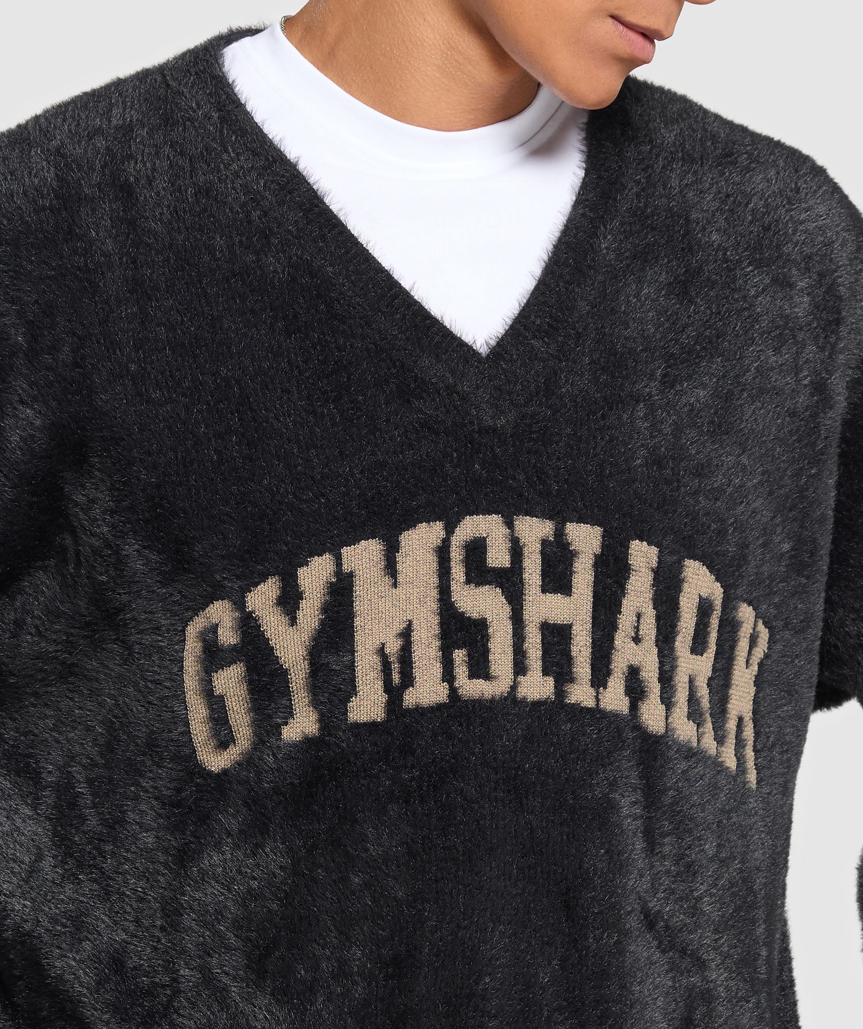 V-Neck Knitted Jumper Black