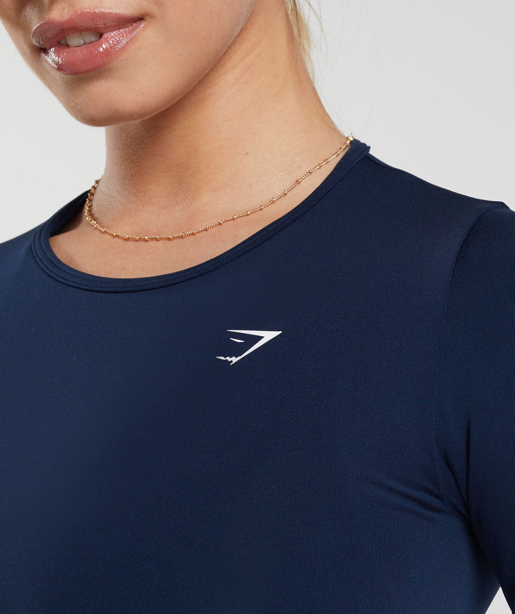 Everyday Seamless Long Sleeve Crop Top Navy