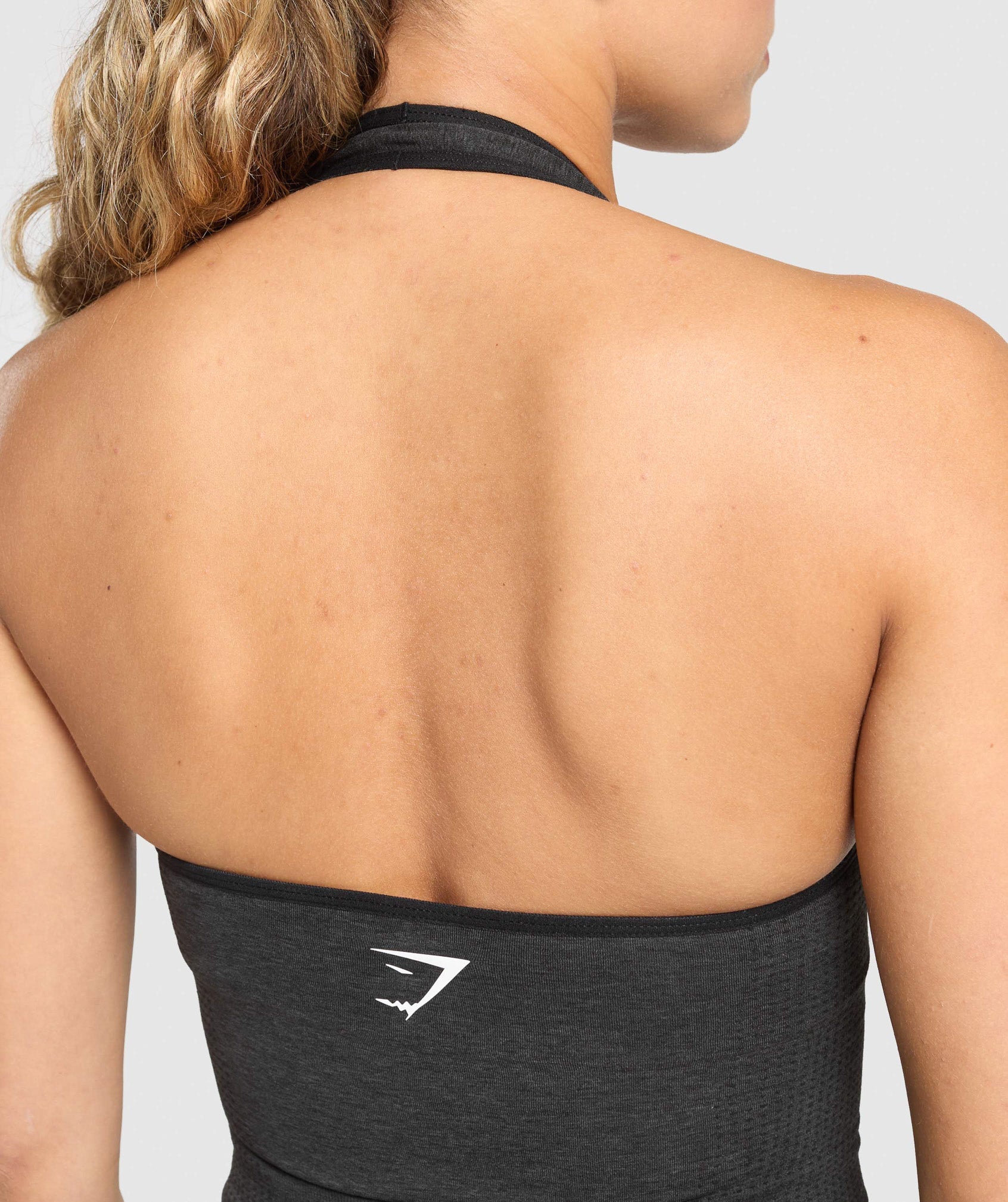 Vital Halter Neck Tank With Shelf Black Marl