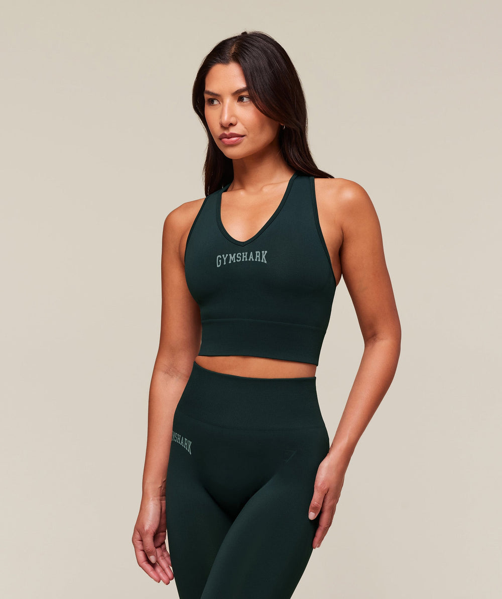 Everyday Seamless Graphic Crop Tank Darkest Teal