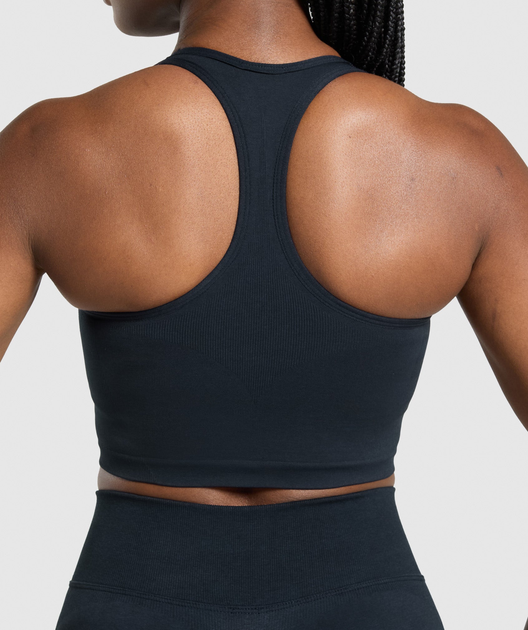 Lift Seamless Midi Tank With Shelf Midnight Blue/Black Marl