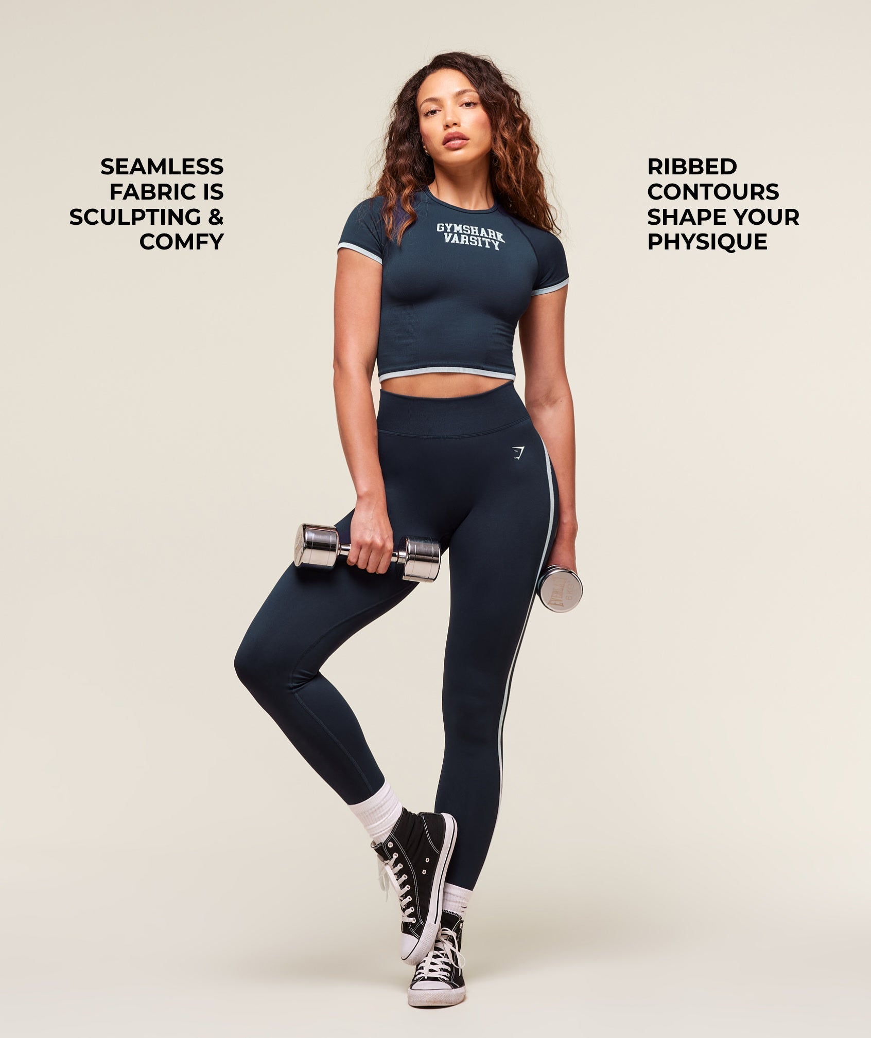 Lift Varsity Seamless Midi T-Shirt Heavy Blue