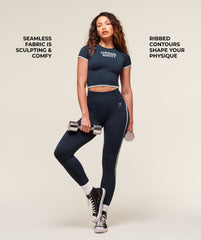 Lift Varsity Seamless Midi T-Shirt Heavy Blue