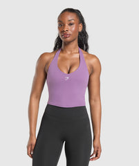 Halter Neck Cami with Shelf Mood Purple