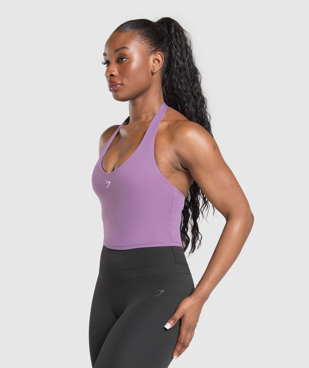 Halter Neck Cami with Shelf Mood Purple