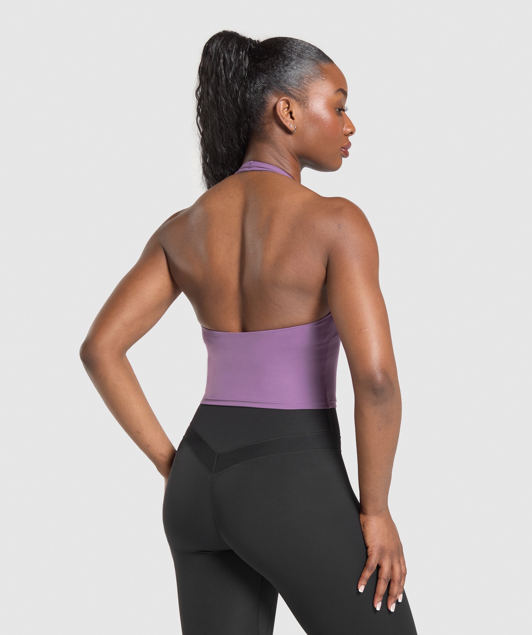 Halter Neck Cami with Shelf Mood Purple