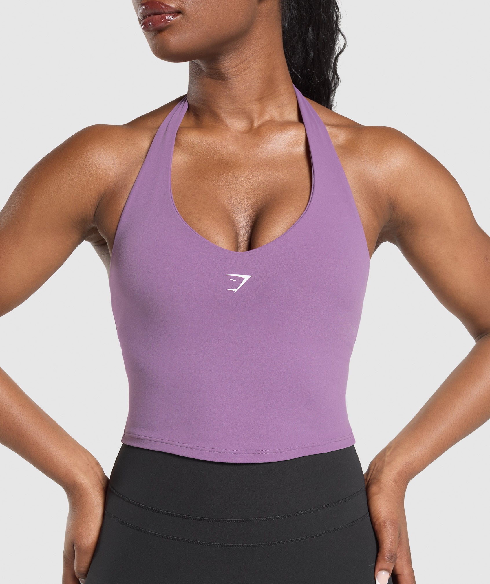Halter Neck Cami with Shelf Mood Purple