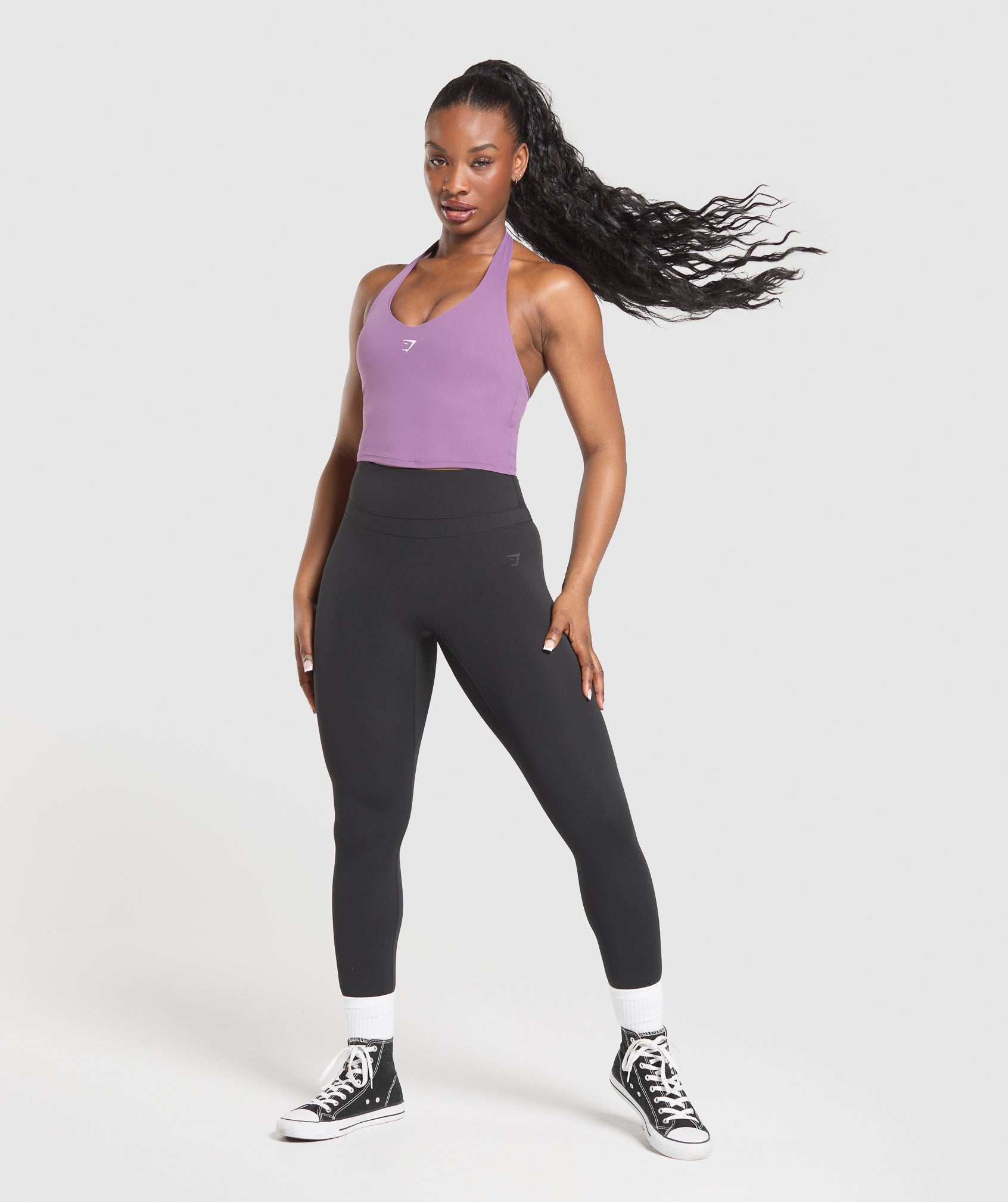 Halter Neck Cami with Shelf Mood Purple