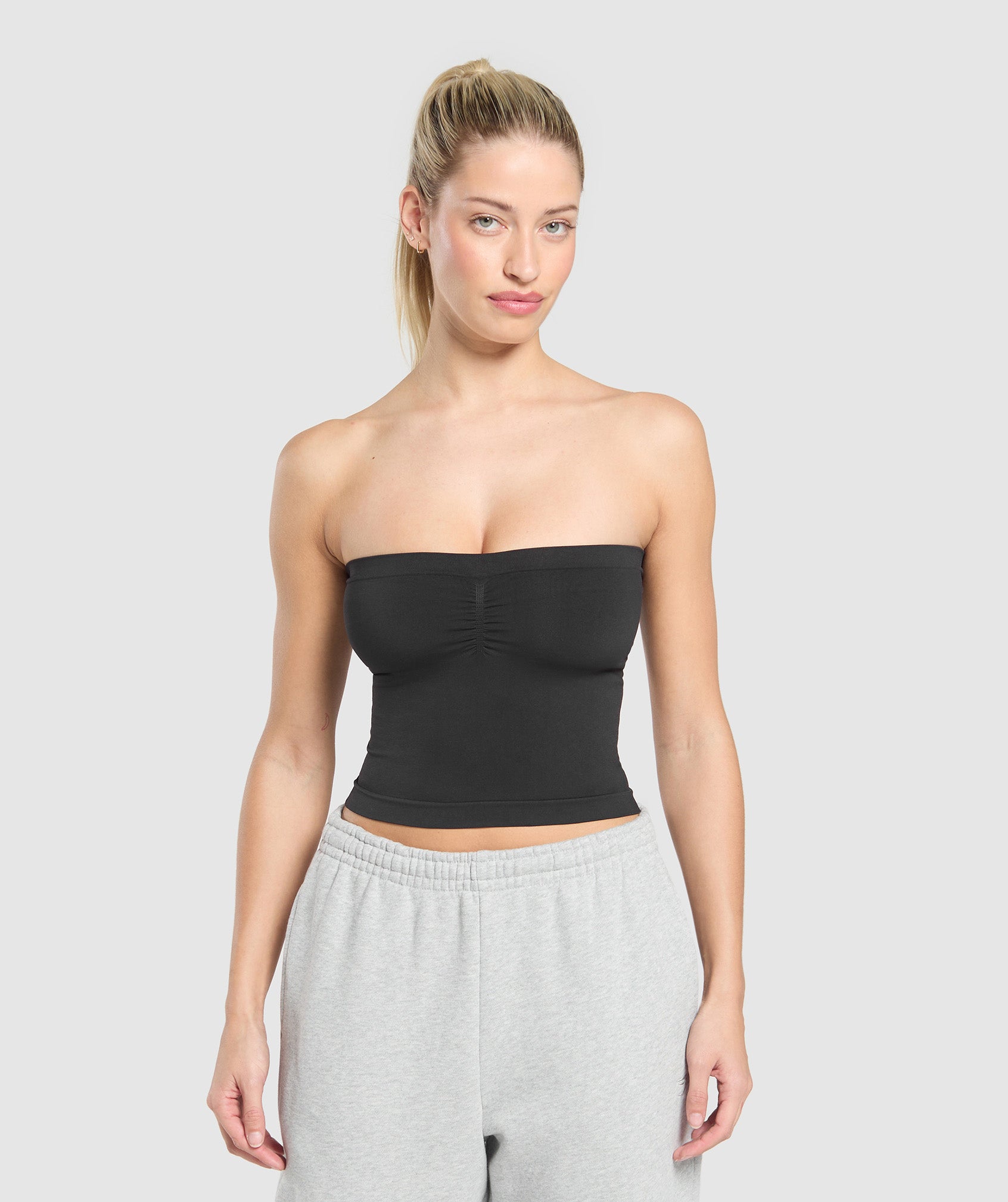 Everyday Seamless Midi Tube Top Black