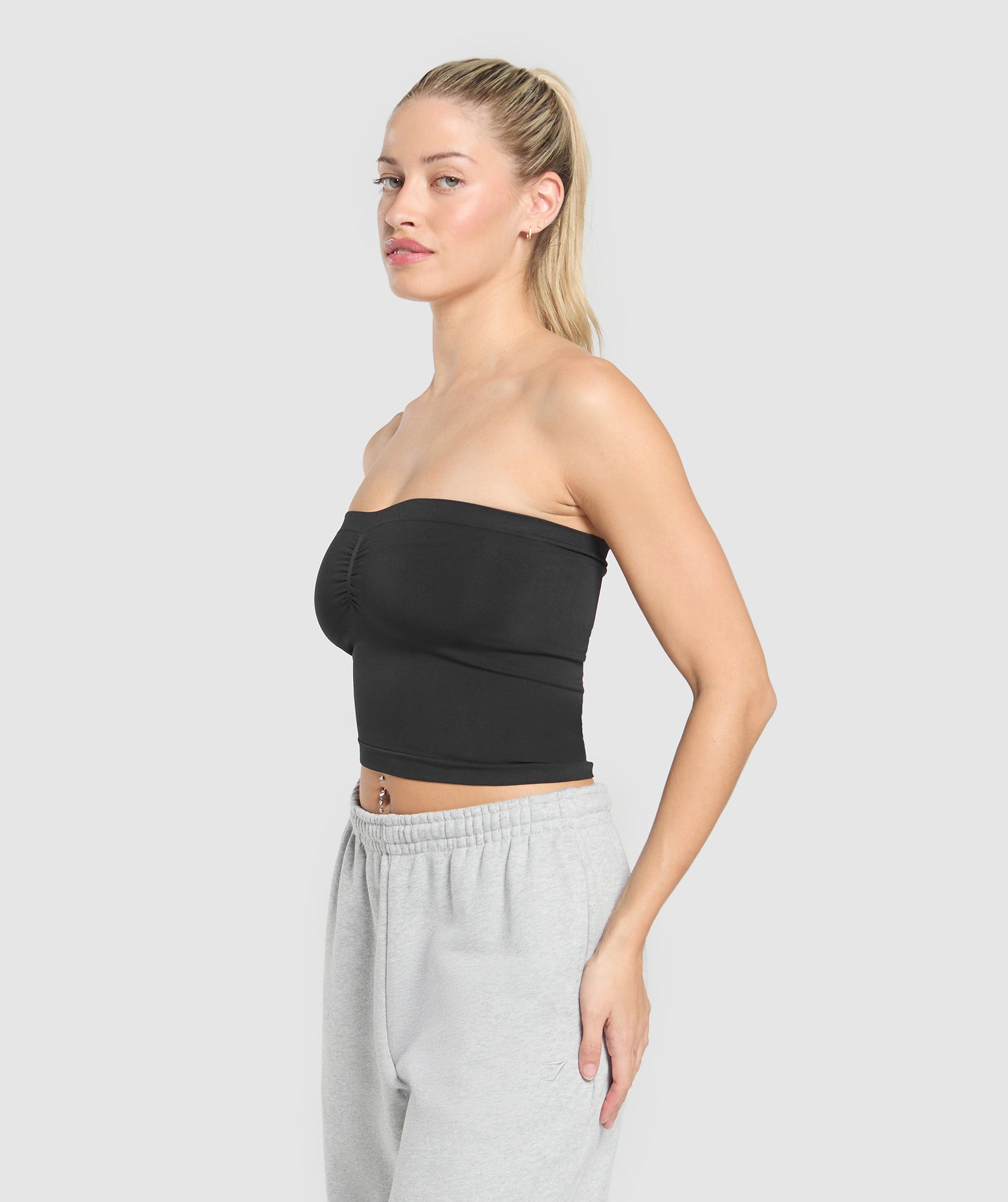 Everyday Seamless Midi Tube Top Black