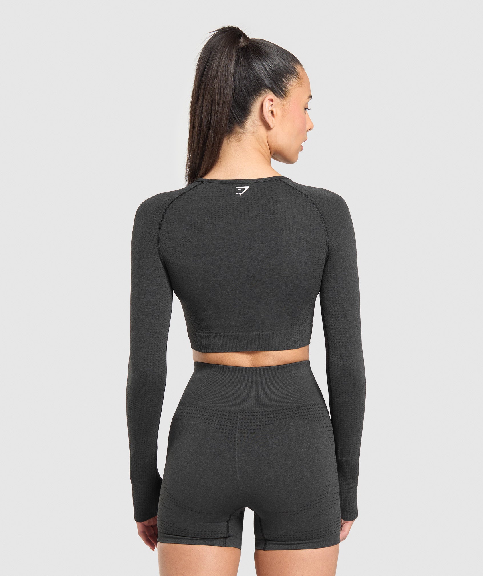 Vital Crop Top Black Marl