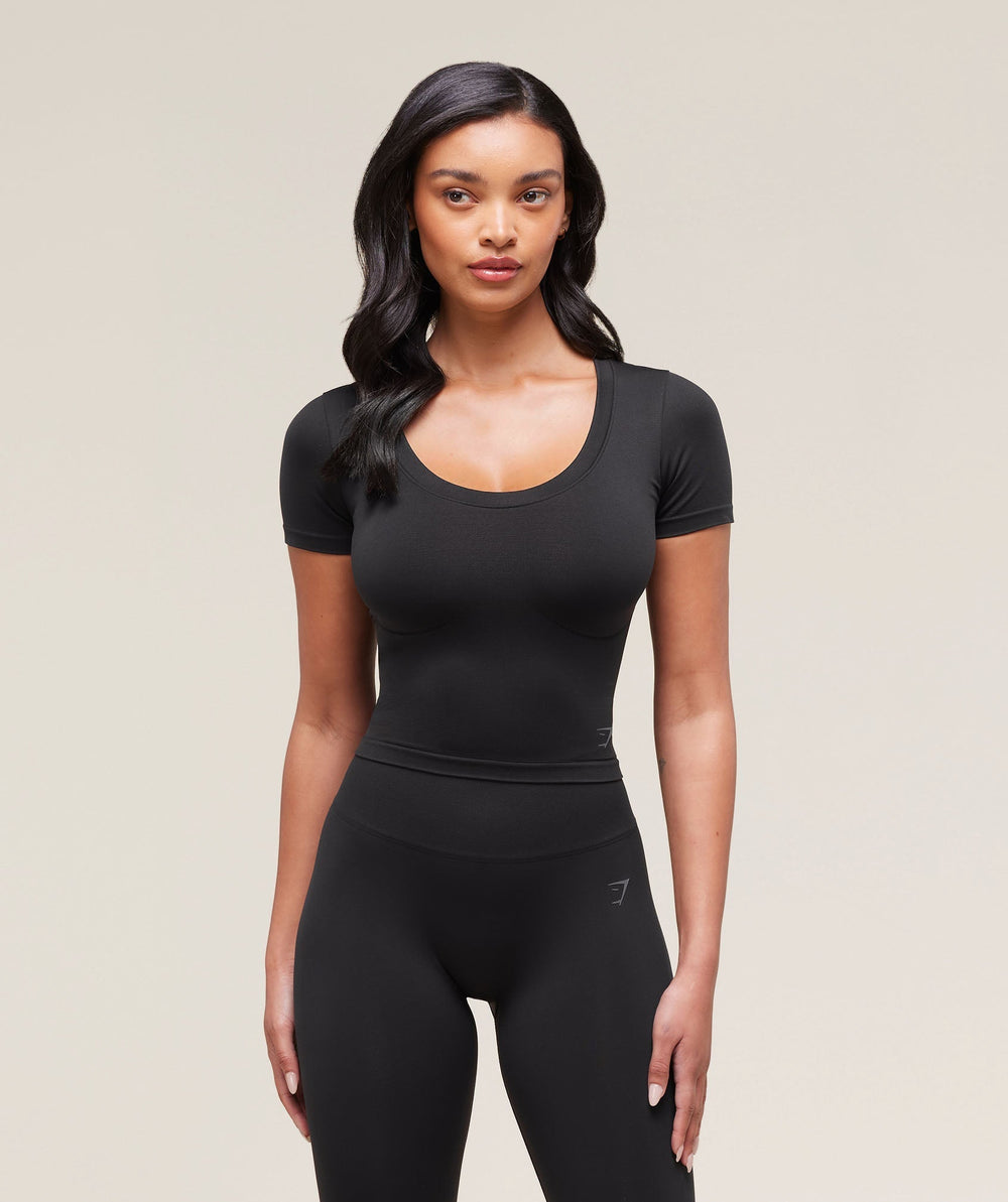 Soft Sculpt Midi T-Shirt Black