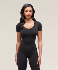 Soft Sculpt Midi T-Shirt Black