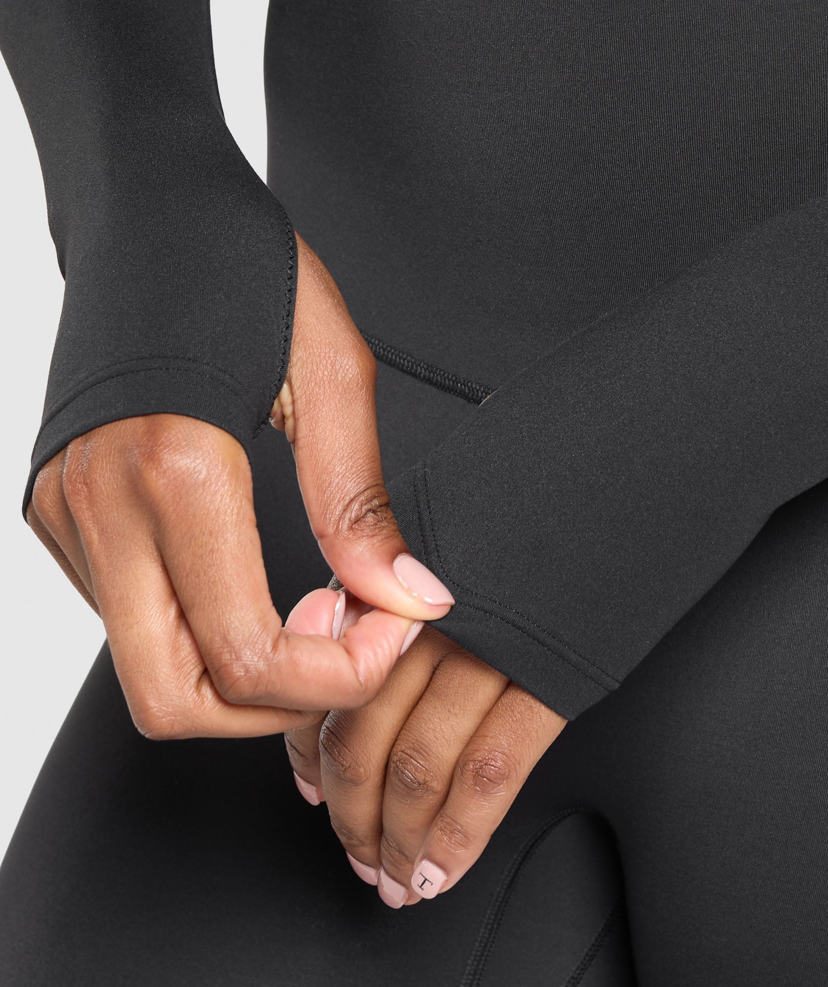 Ruched Long Sleeve Top Black