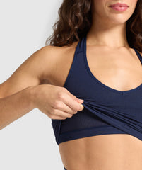 Vital Halter Neck Tank With Shelf Heavy Blue Marl