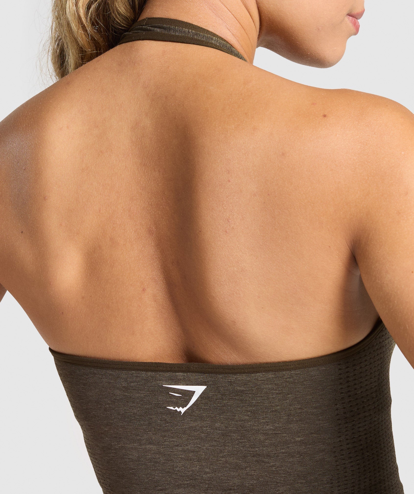 Vital Halter Neck Tank With Shelf Penny Brown Marl