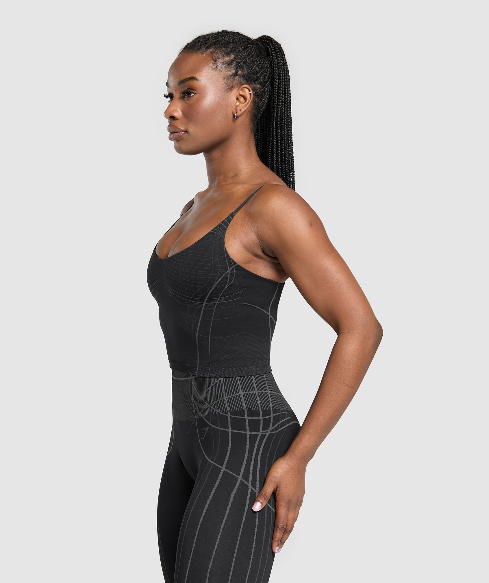 Apex Seamless Midi Tank With Shelf Black/Graphite Grey