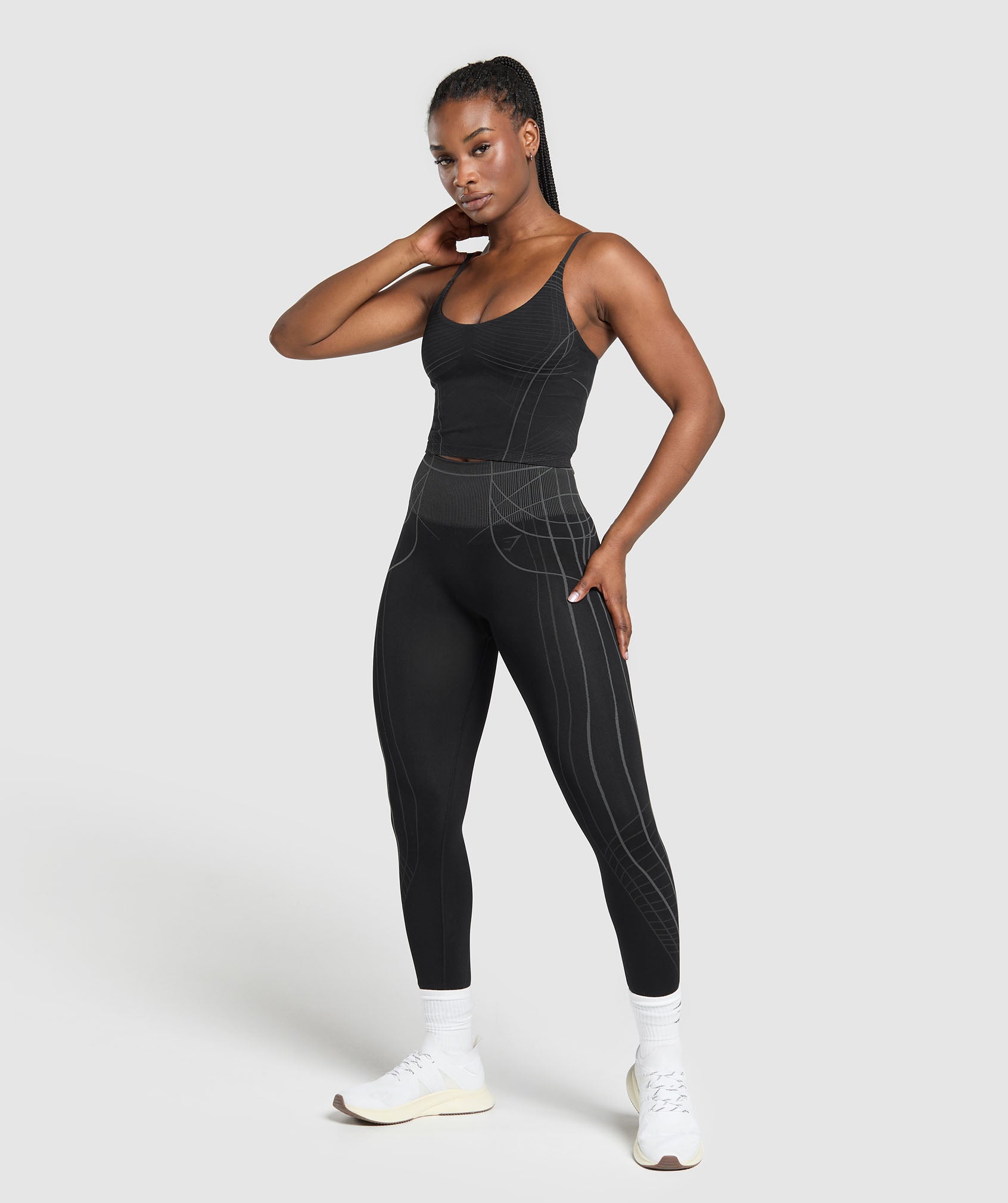 Apex Seamless Midi Tank With Shelf Black/Graphite Grey