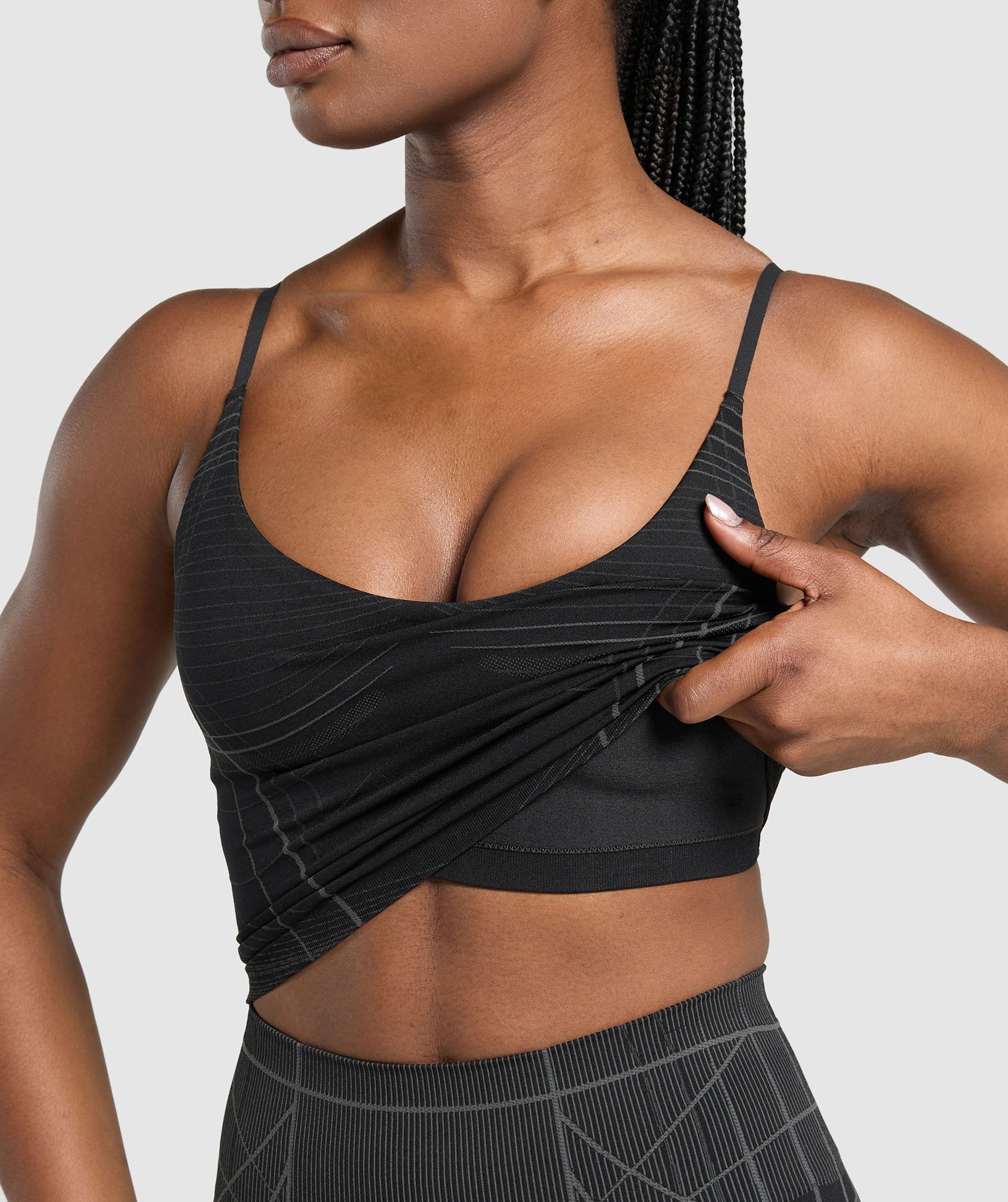 Apex Seamless Midi Tank With Shelf Black/Graphite Grey