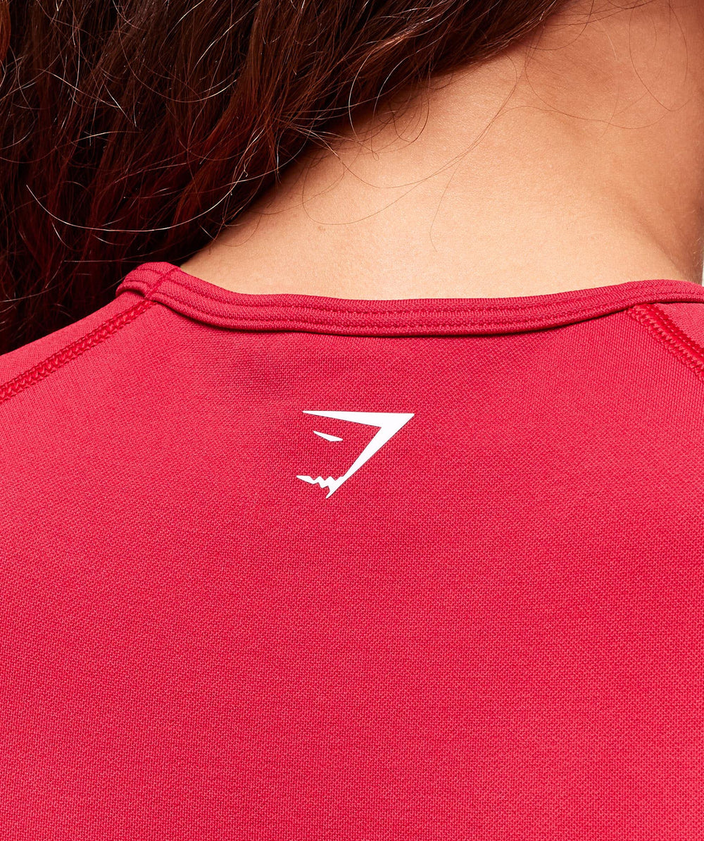 Lift Varsity Seamless Midi T-Shirt Carmine Red