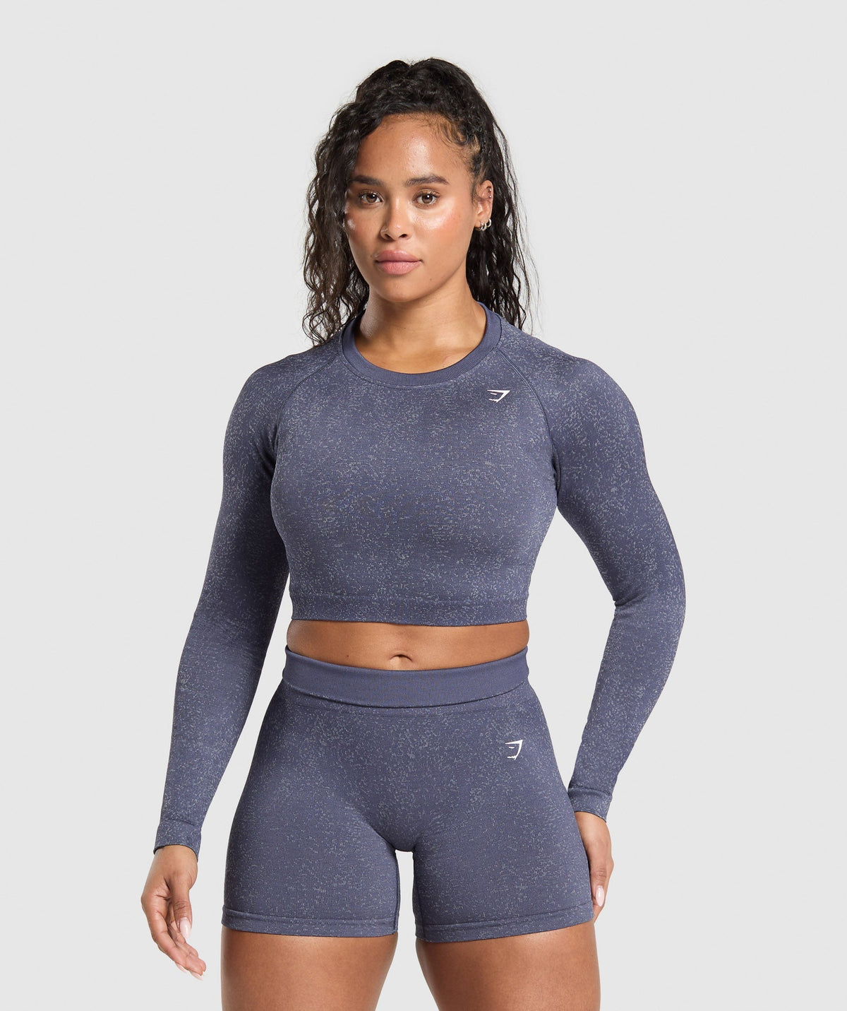 Adapt Fleck Seamless Long Sleeve Crop Top Weighted Purple/Metal Purple
