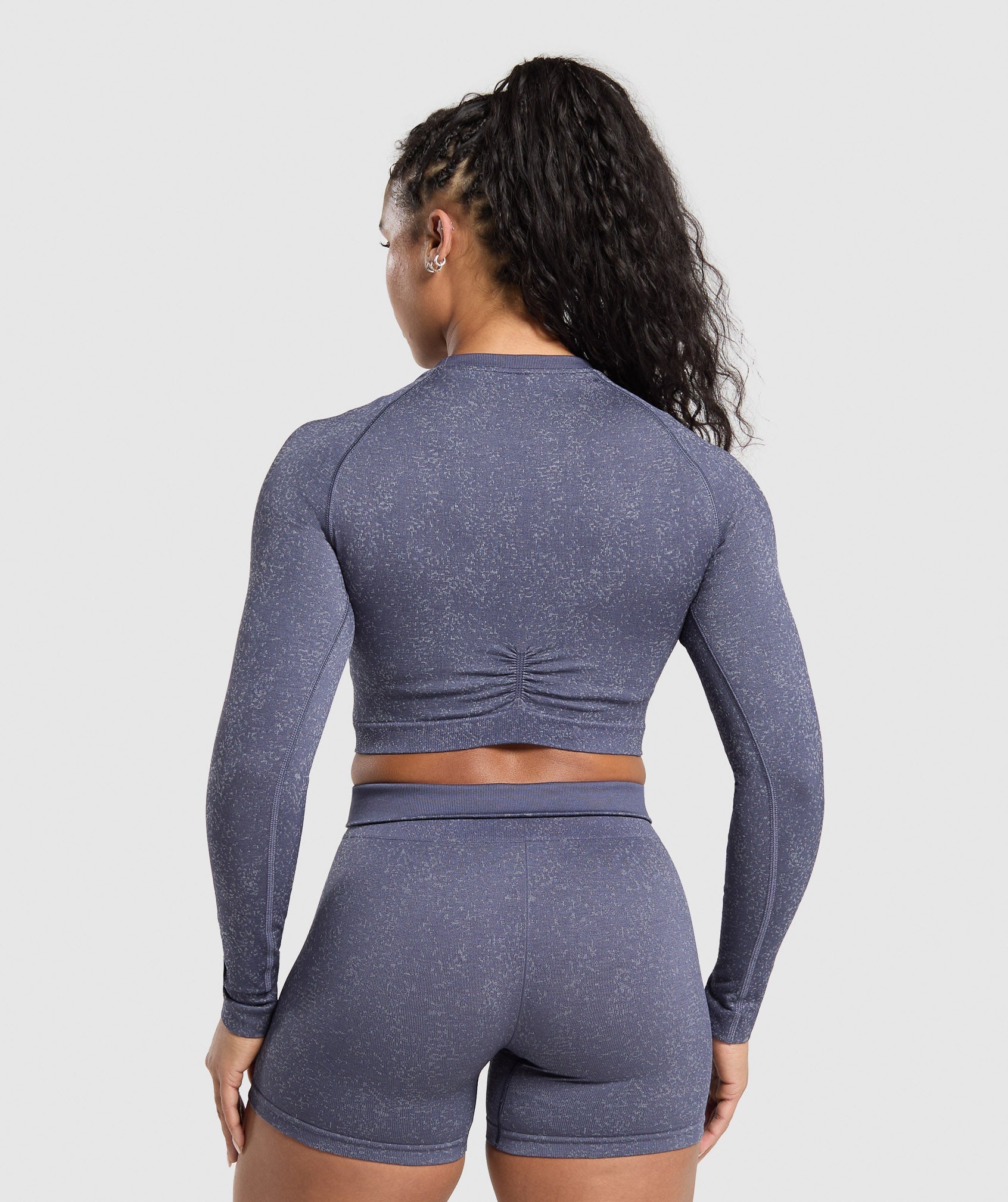Adapt Fleck Seamless Long Sleeve Crop Top Weighted Purple/Metal Purple