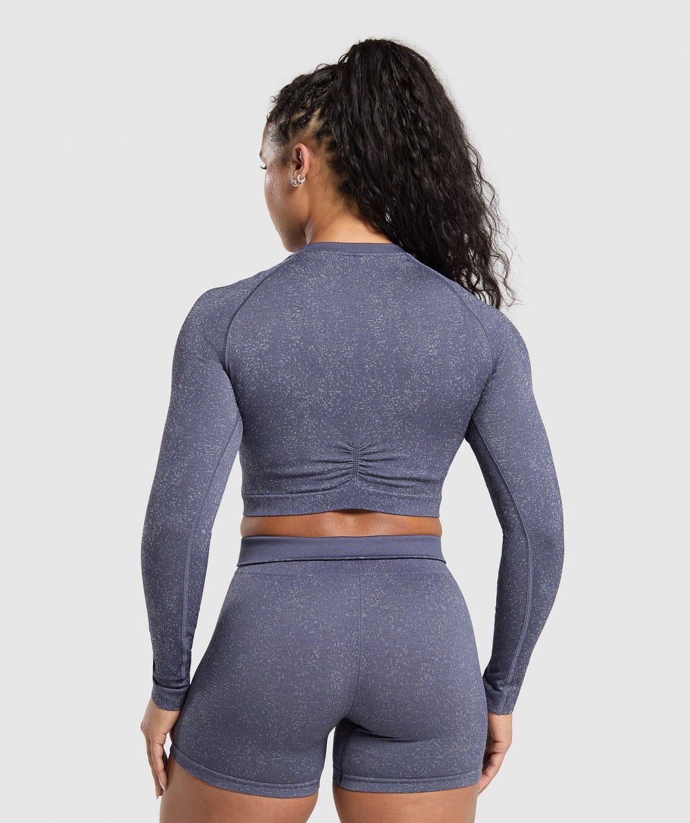 Adapt Fleck Seamless Long Sleeve Crop Top Weighted Purple/Metal Purple