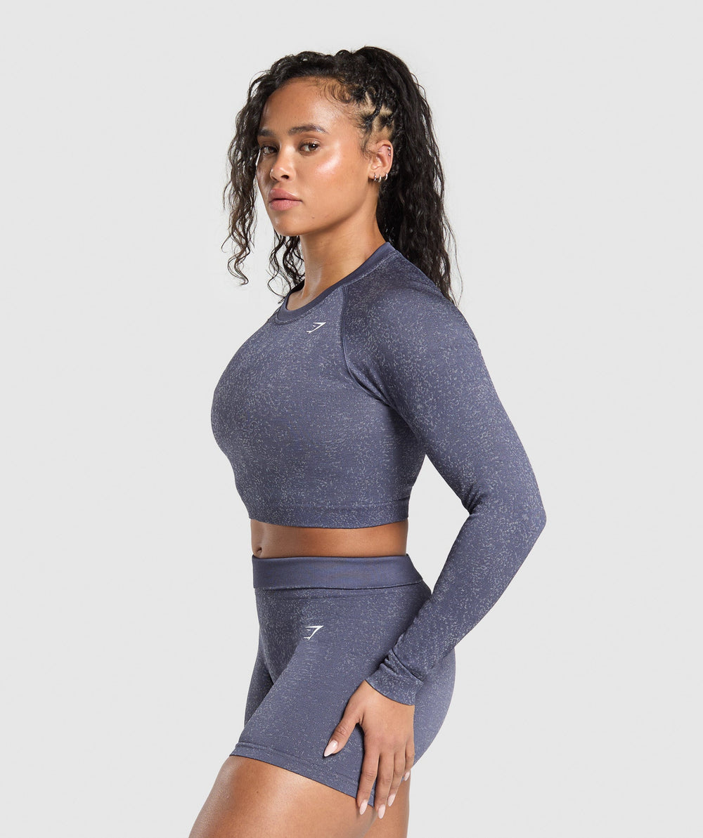Adapt Fleck Seamless Long Sleeve Crop Top Weighted Purple/Metal Purple