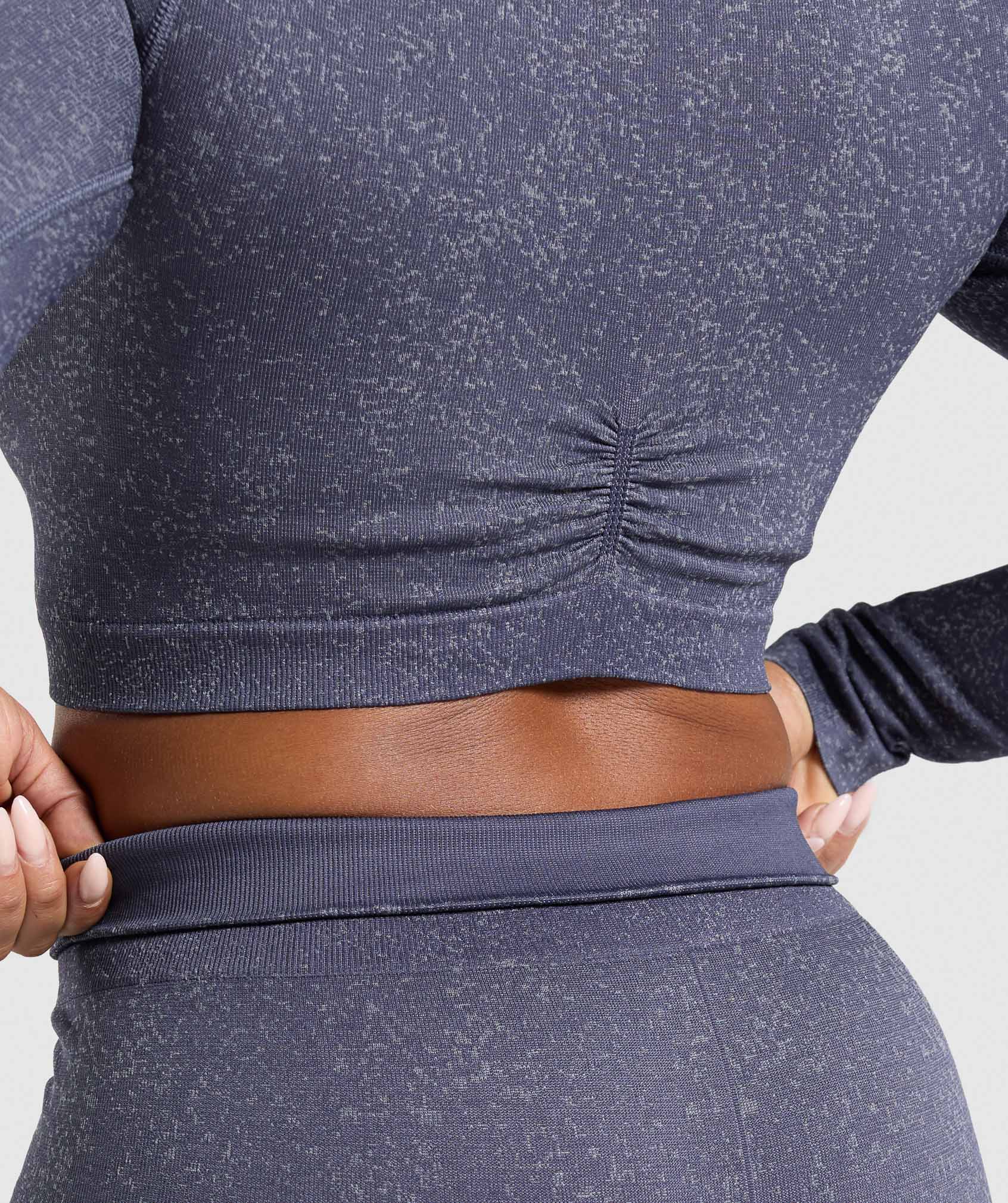 Adapt Fleck Seamless Long Sleeve Crop Top Weighted Purple/Metal Purple