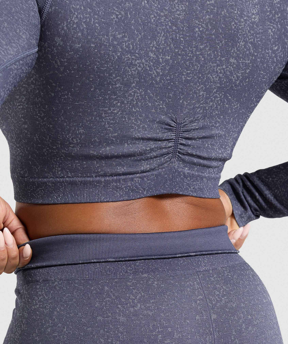 Adapt Fleck Seamless Long Sleeve Crop Top Weighted Purple/Metal Purple