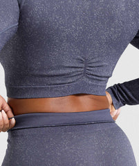 Adapt Fleck Seamless Long Sleeve Crop Top Weighted Purple/Metal Purple