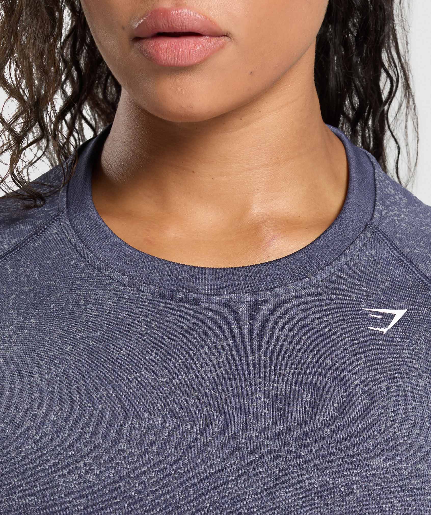 Adapt Fleck Seamless Long Sleeve Crop Top Weighted Purple/Metal Purple