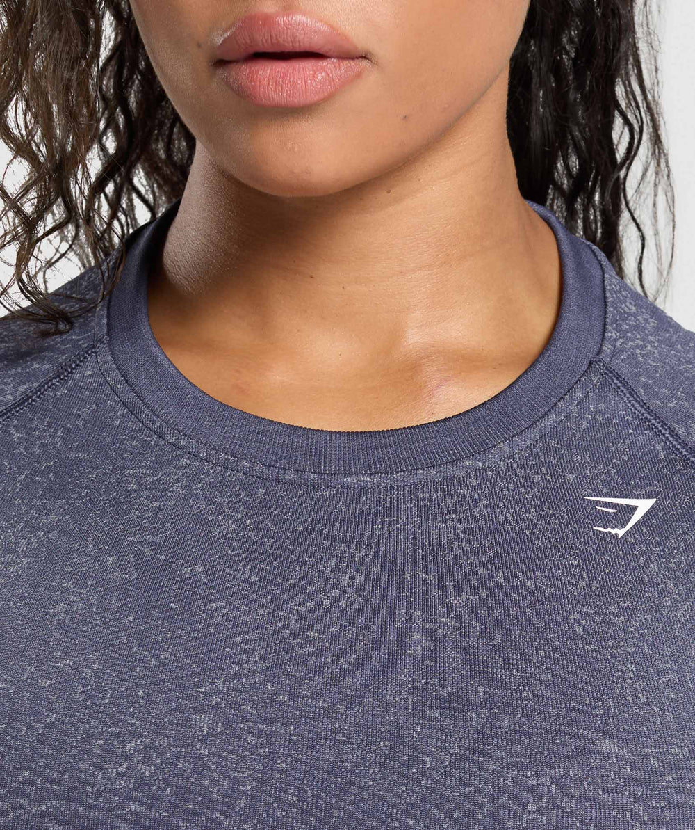 Adapt Fleck Seamless Long Sleeve Crop Top Weighted Purple/Metal Purple