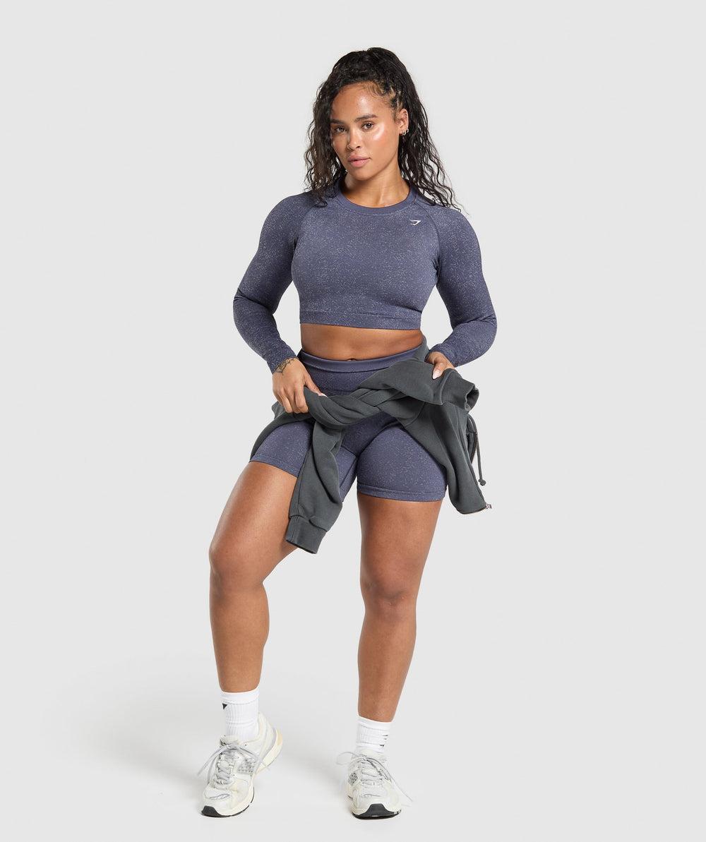 Adapt Fleck Seamless Long Sleeve Crop Top Weighted Purple/Metal Purple