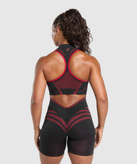 Apex Lift Seamless Crop Top Black/Carmine Red