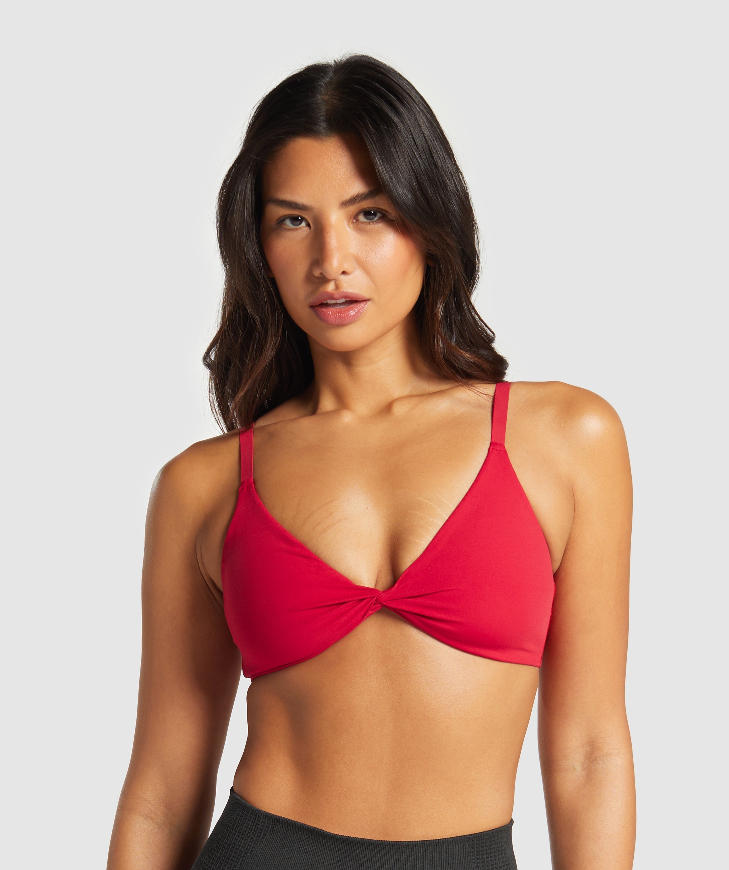 Twist Front Bralette Carmine Red