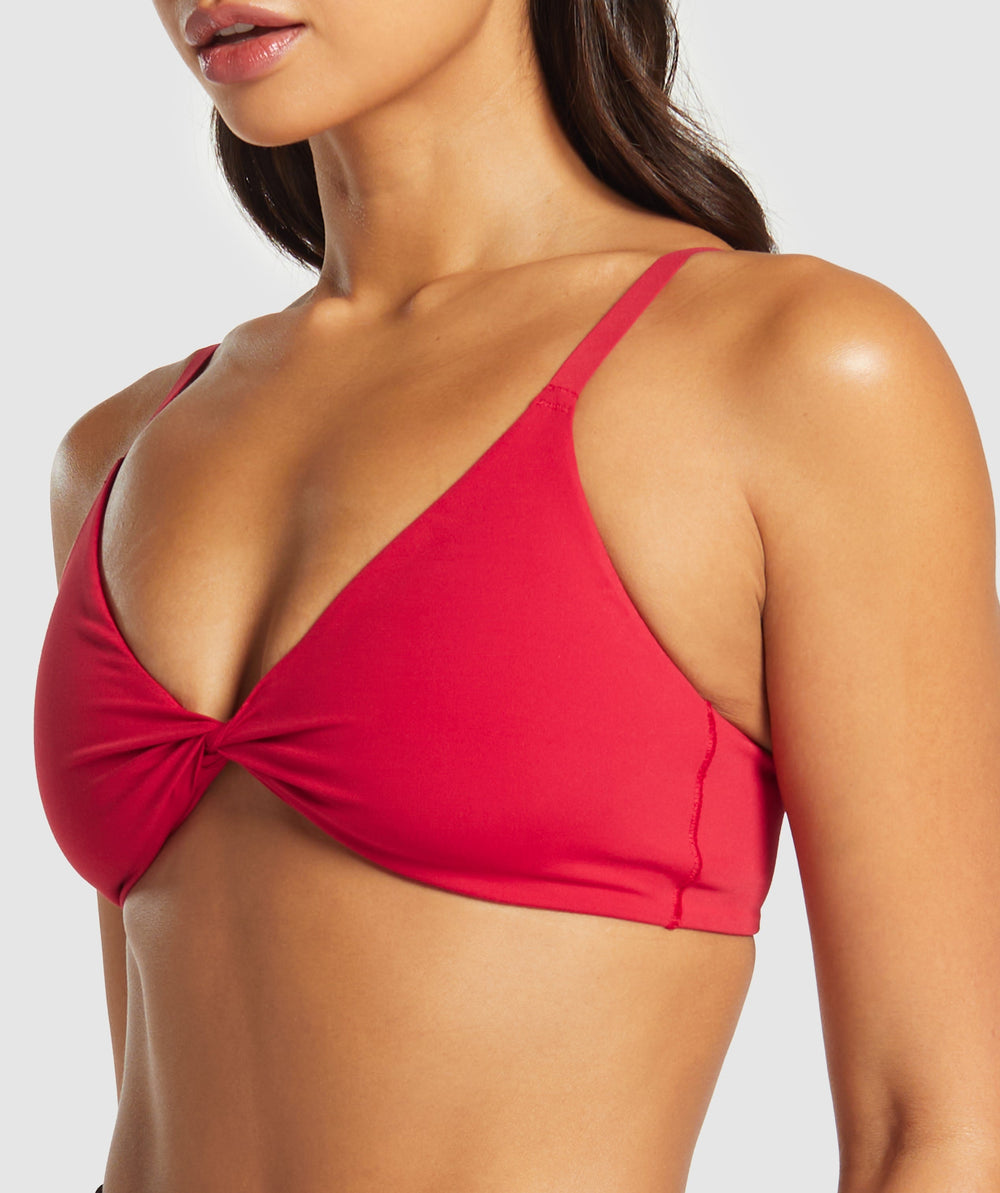 Twist Front Bralette Carmine Red