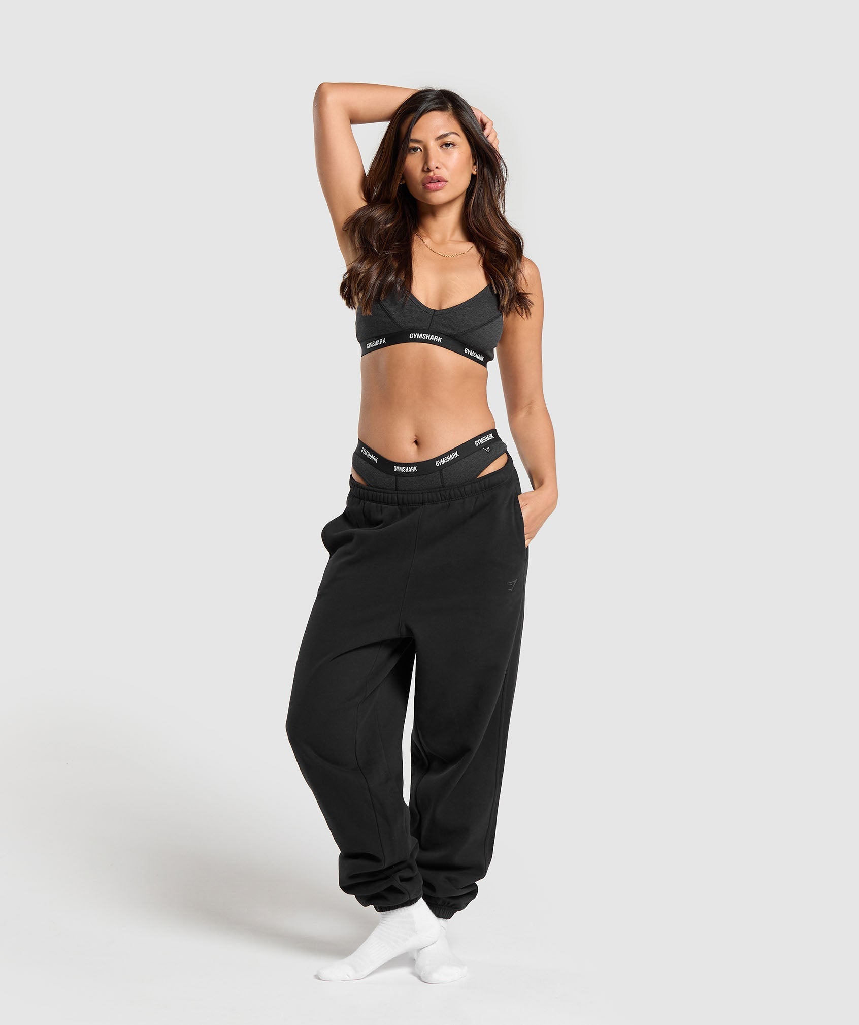 Rib High Rise Thong Midnight Black Marl