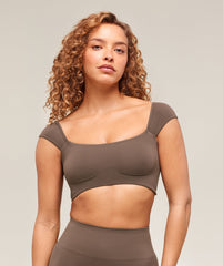 Soft Sculpt Cap Sleeve Bralette Walnut Brown