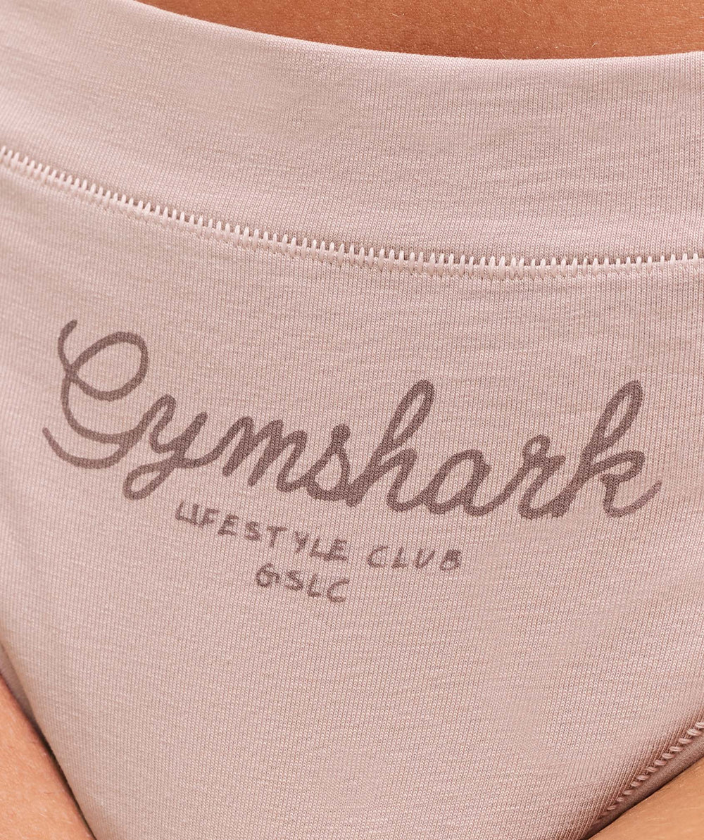Script Lifestyle Club Graphic Thong Muted Pink