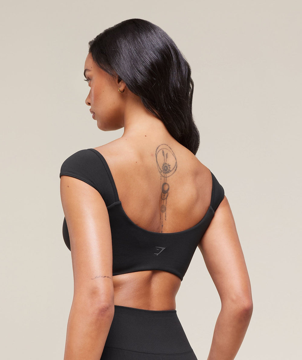 Soft Sculpt Cap Sleeve Bralette Black