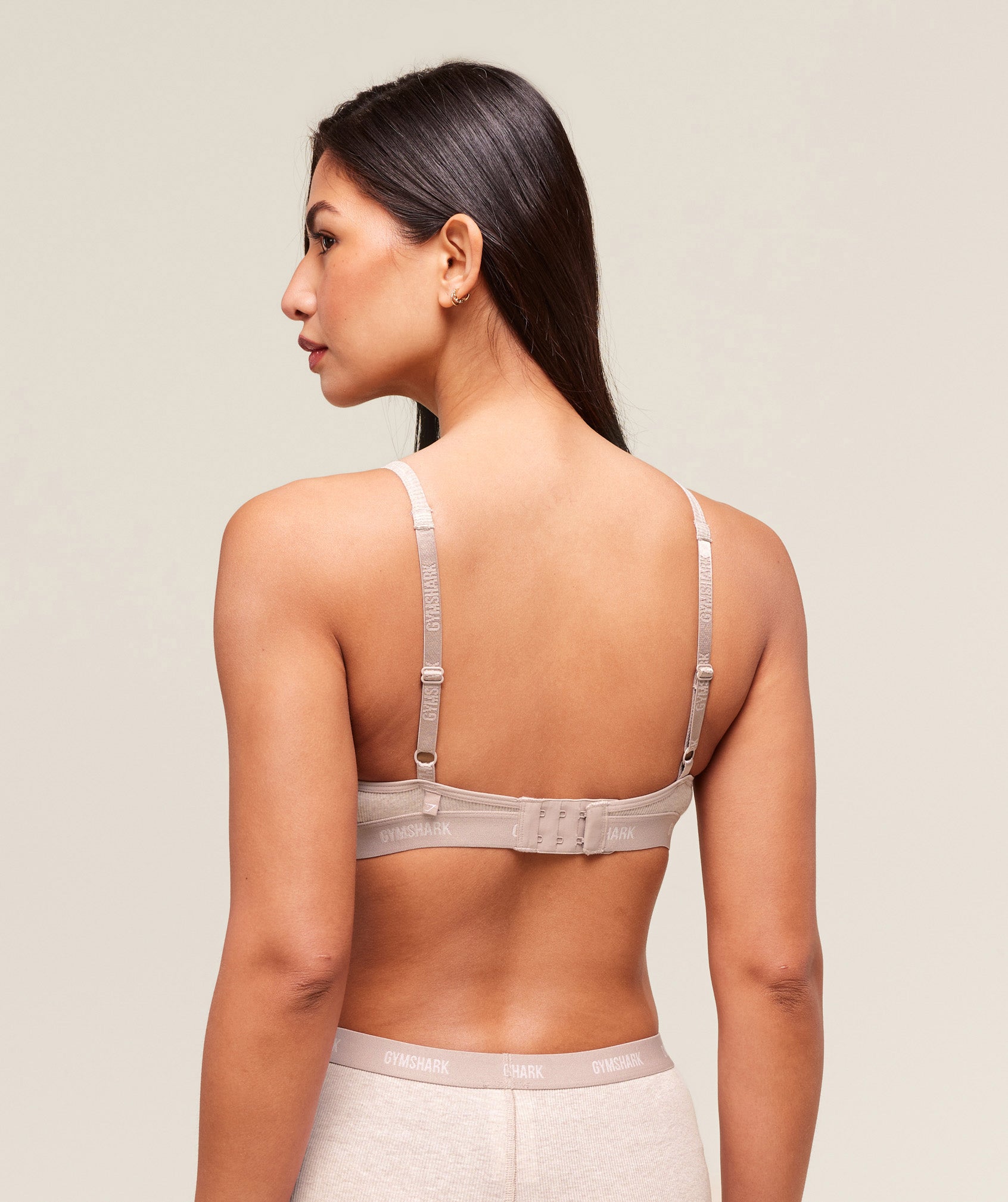 Rib Bralette Soft Pink Marl