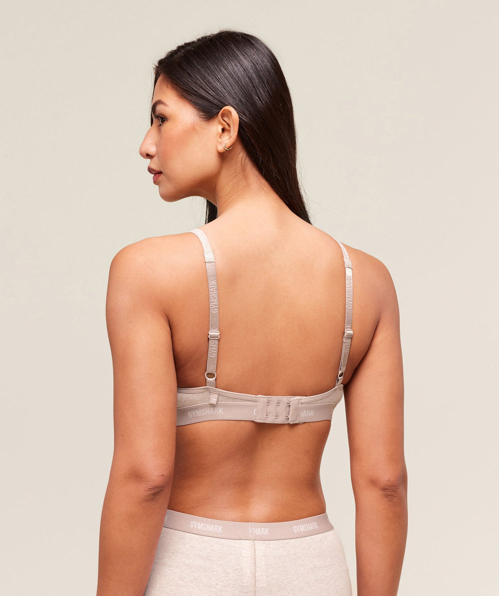 Rib Bralette Soft Pink Marl