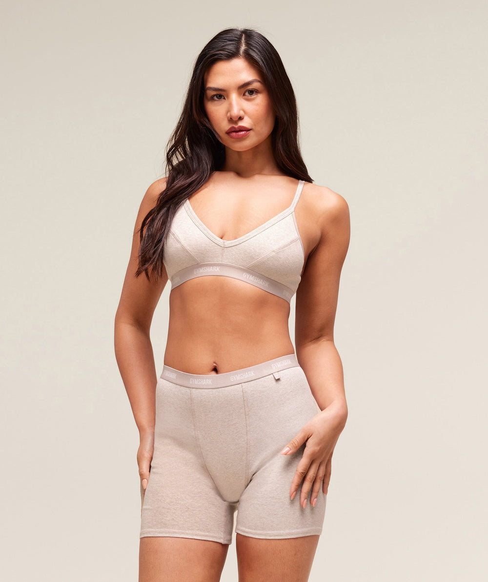 Rib Bralette Soft Pink Marl