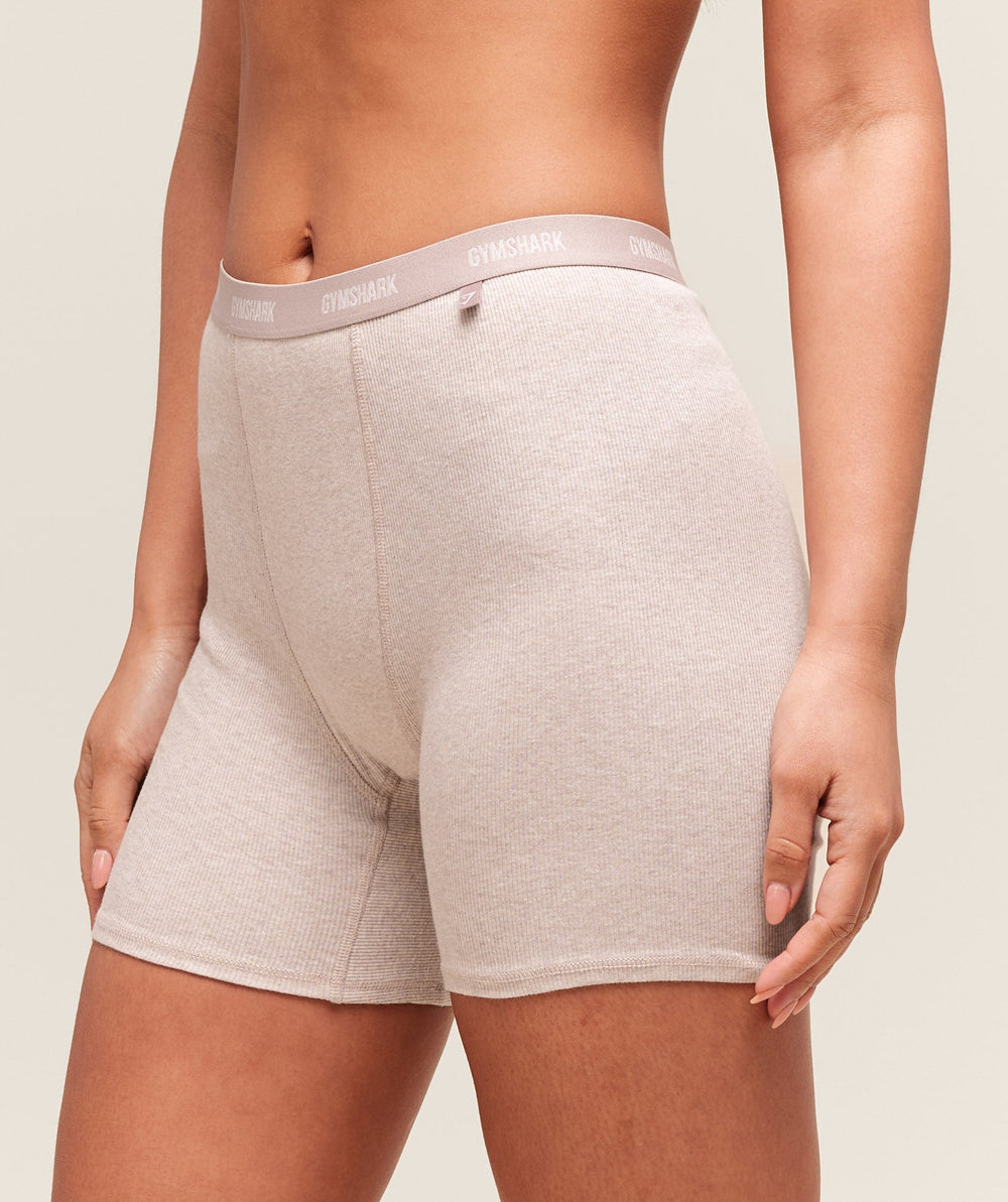Rib Shorts Soft Pink Marl