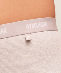 Rib Shorts Soft Pink Marl