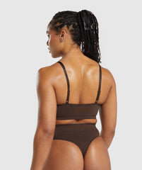 Seamless V Neck Bralette Archive Brown