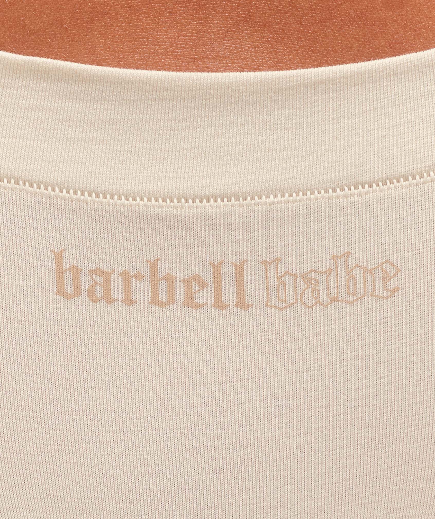 Cotton Graphic Thong Oat White